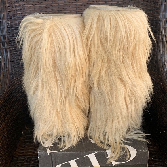 Vintage Open Country ROLUC IDEAL Low Goat Fur Ski YETI Boho Snow Boots - Picture 8 of 16